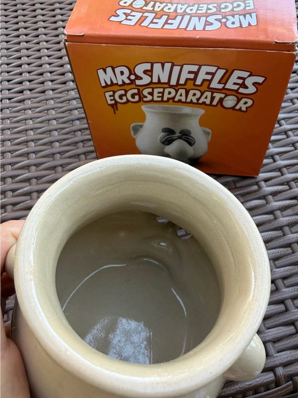 Mr. Sniffles Egg Separator - White Ceramic